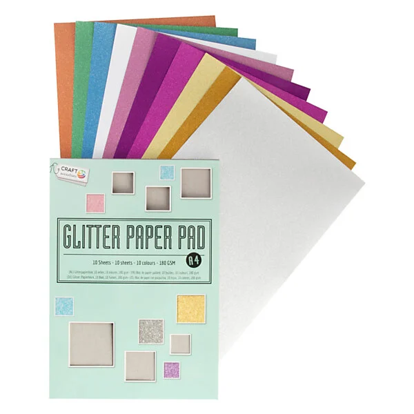 Creative Craft Group Glitter Papier Blok A4, 10 Vellen (10 Kleuren) Online Kopen? - Afbeelding 5