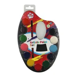Verfpallet Met Penseel, 12kl.