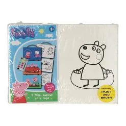 Peppa Pig 3 Mini Canvas (met Penseel En Verf)