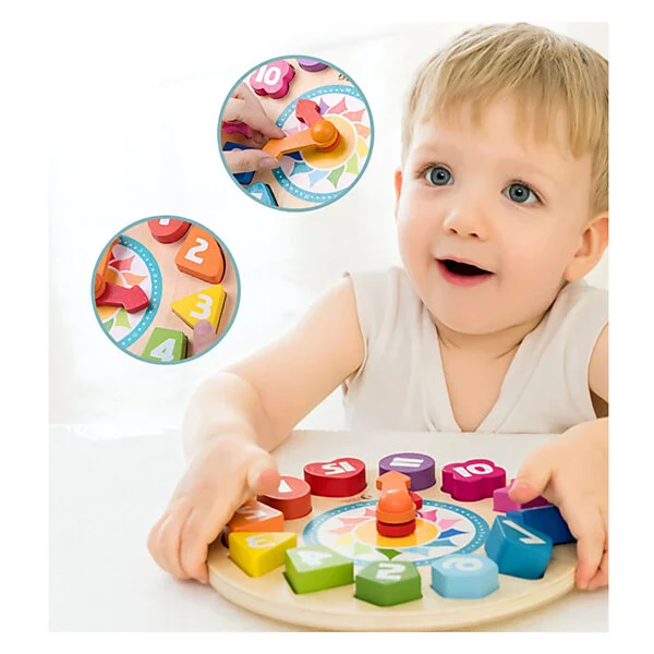 Classic World Houten Leerklok Met Vormen Tic-Tac, 15dlg. Online Kopen? - Afbeelding 6