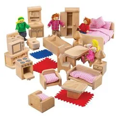 Bigjigs Houten Poppenfamilie Met Meubels, 26dlg. Online Kopen?