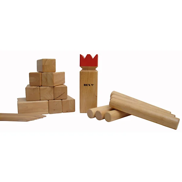 Kubb Pro Rubberhout Met Rode Koning - Afbeelding 2