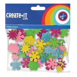 Haza Witbaard Foamstickers Bloemen Glitter, 25st. Online Kopen?