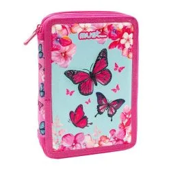 Gevuld Etui Vlinder Roze 3D