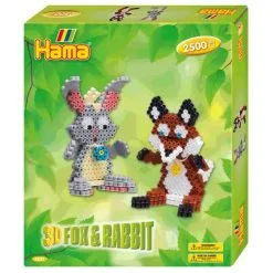 Hama Strijkkralenset 3D Vos & Konijn, 2500st. Online Kopen?