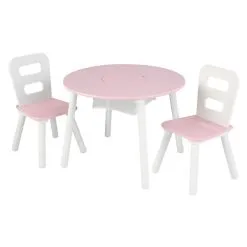 KidKraft Houten Opbergtafel Rond Met 2 Stoelen Roze/Wit Online Kopen?