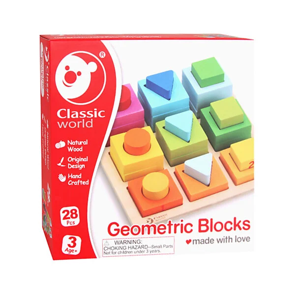 Classic World Geometrische Houten Blokken, 28dlg. Online Kopen? - Afbeelding 2