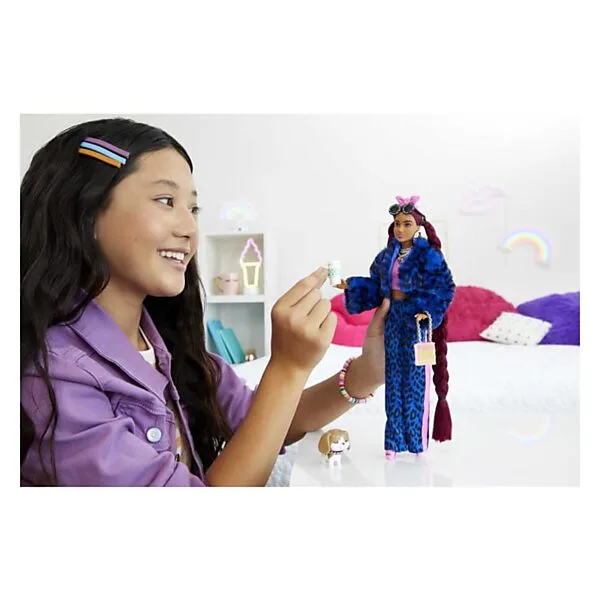 MATTEL Barbie Extra Pop 17 - Blue Leopard Track Suit Online Kopen? - Afbeelding 3