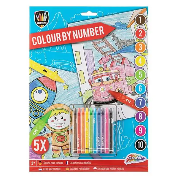 Grafix Kleuren Op Nummer Met Waskrijtjes - Blauw Online Kopen? - Afbeelding 4