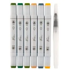 Nassau Fine Art Nassau Aquarel Marker Set Dual Tip, 6st. - Bos Kleuren Online Kopen?