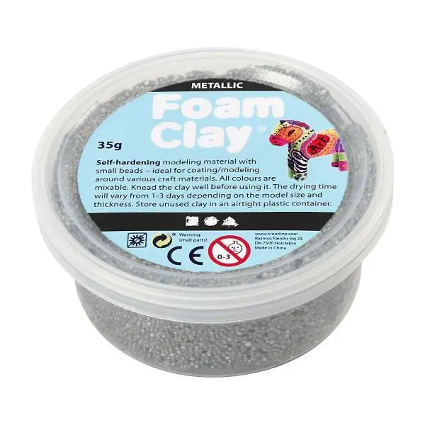 Creativ Company Foam Clay - Metallic Zilver, 35gr. Online Kopen? - Afbeelding 2